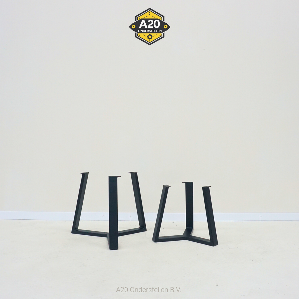 Salontafel Poot 3-punts 5x2 Schuin Rond & Vierkant - SA093