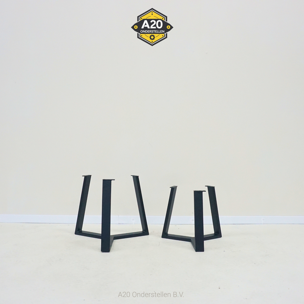 Salontafel Poot 3-punts 5x2 Schuin Rond & Vierkant - SA093