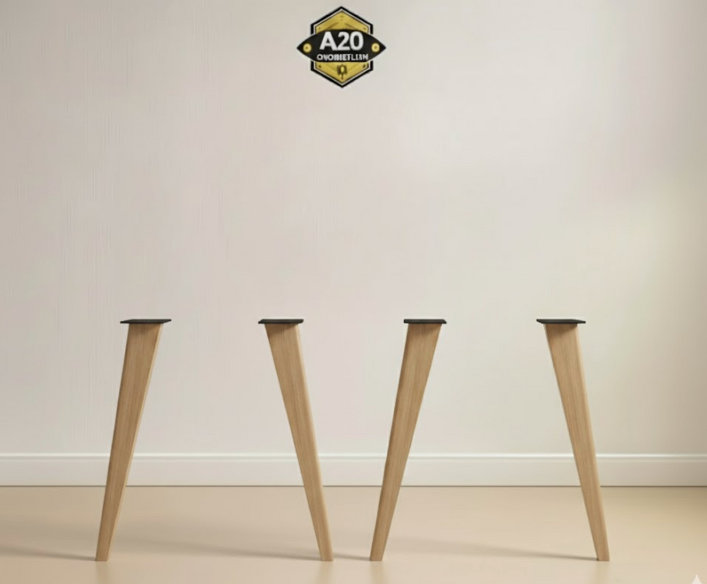 Set Eiken Poten Rond Taps (4 stuks) - ES083