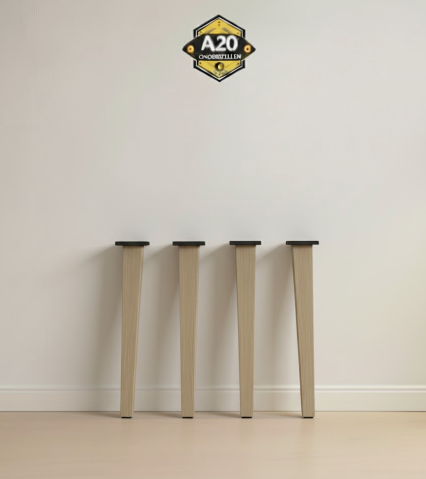 Set Eiken Poten Blok Taps (4 stuks) - ES082