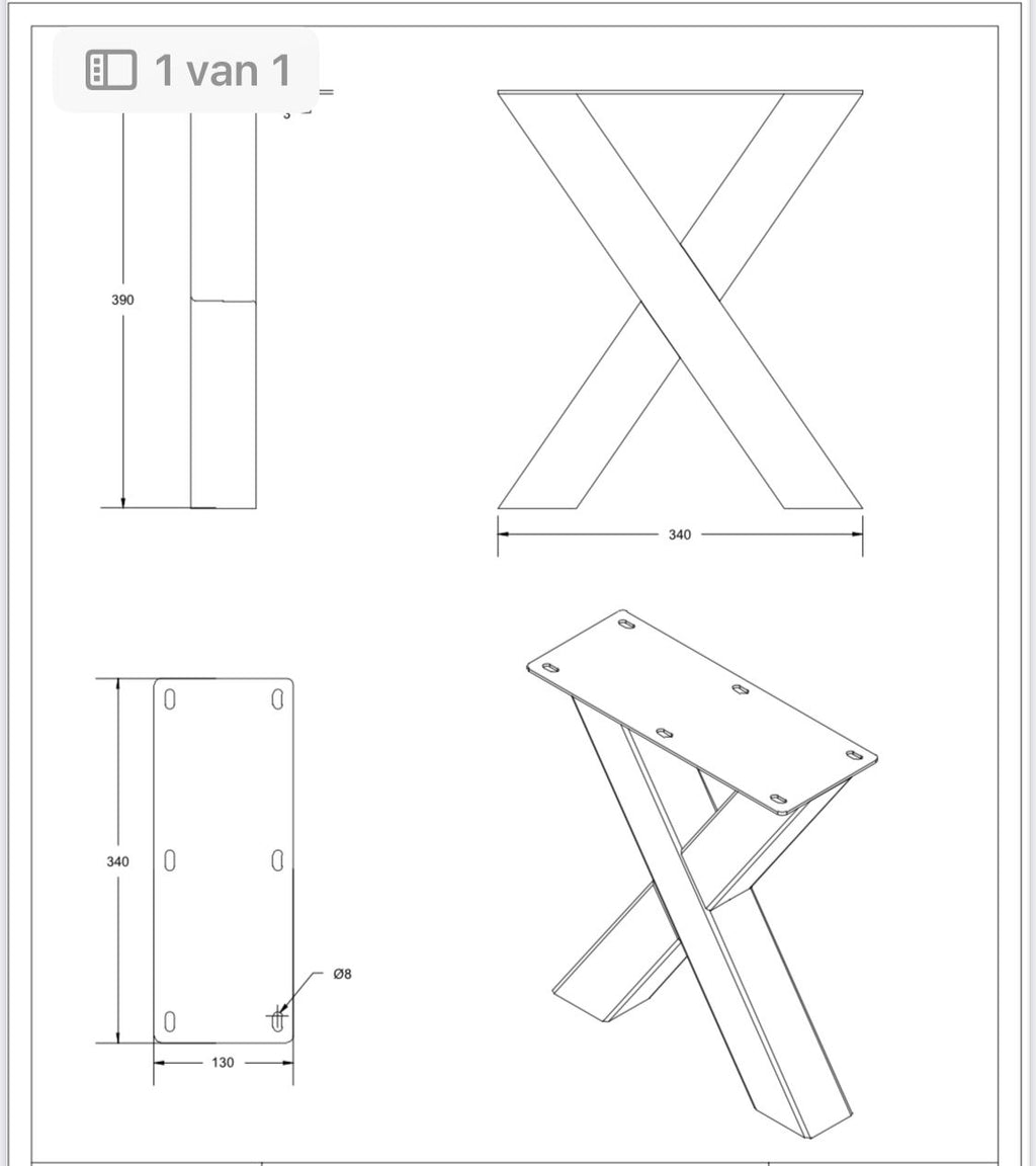 Bankjes X poten - BK109