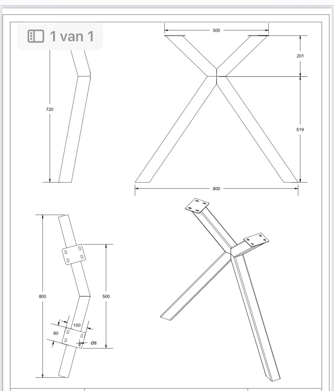 Set Industriële X- Inside Poten Hoge Knik - SET007
