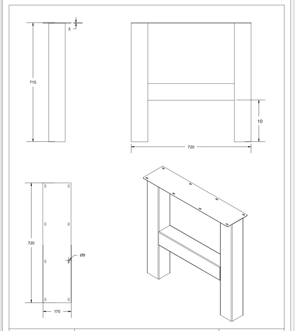 Set Industriële H - Poten 10 x 10 cm - SET013