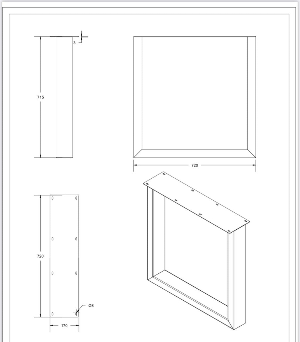 Set Industriële U - Poten 10 x 5 cm - SET002