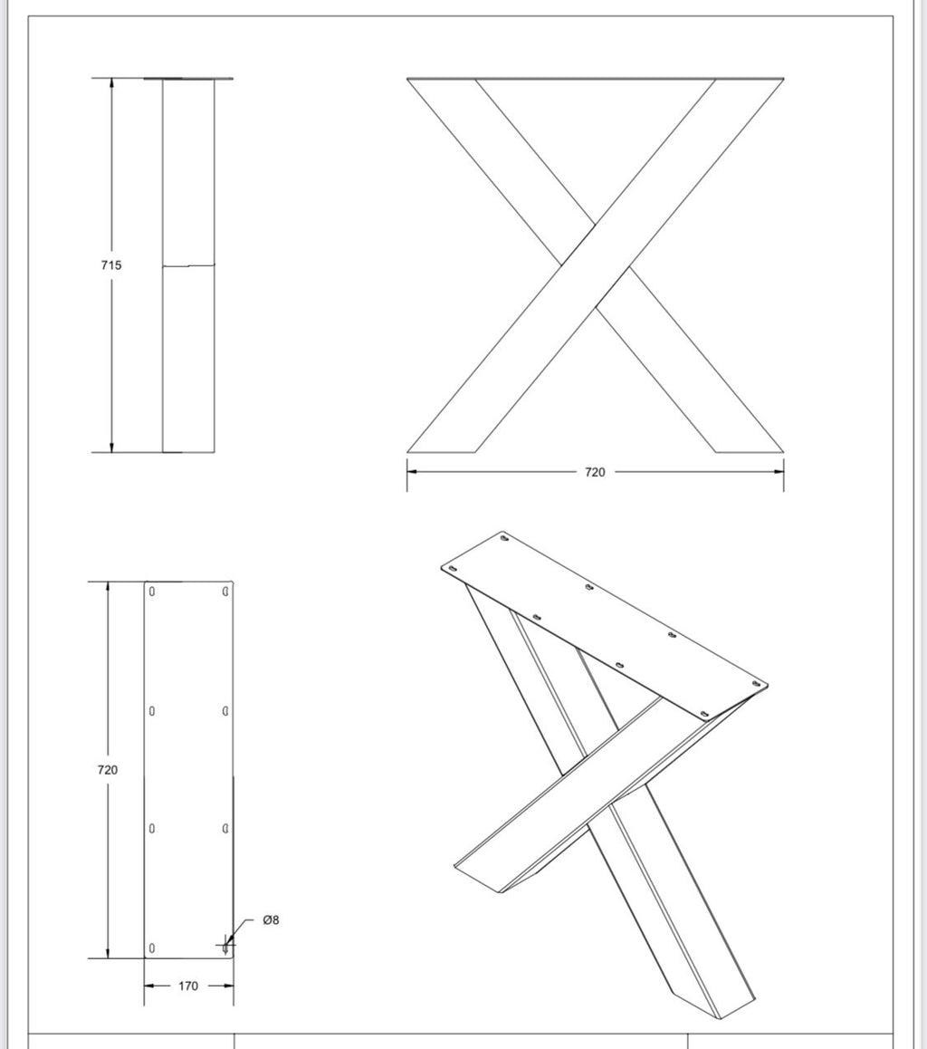 Set Industriële X - Poten 10 x 10 cm - SET005