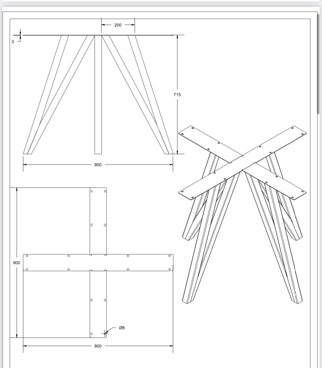 Middenpoot Vlinder Nieuw Rond en Vierkante Tafels - MK058