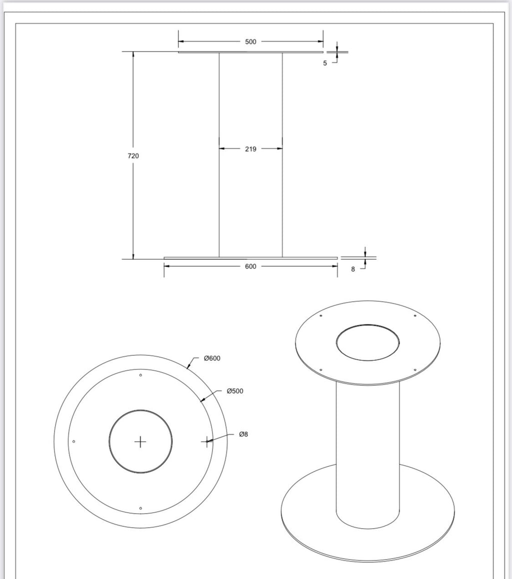 Metalen Bistro Poot Ronde en Vierkante Tafels - MK063