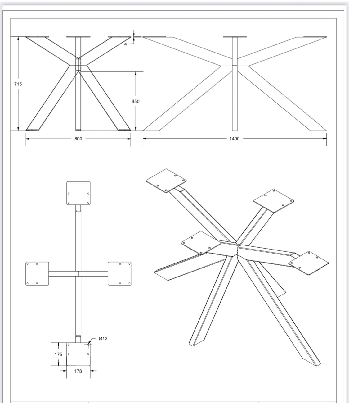 Matrix Middenpoot 8x4 cm Hoge Knik - ML030