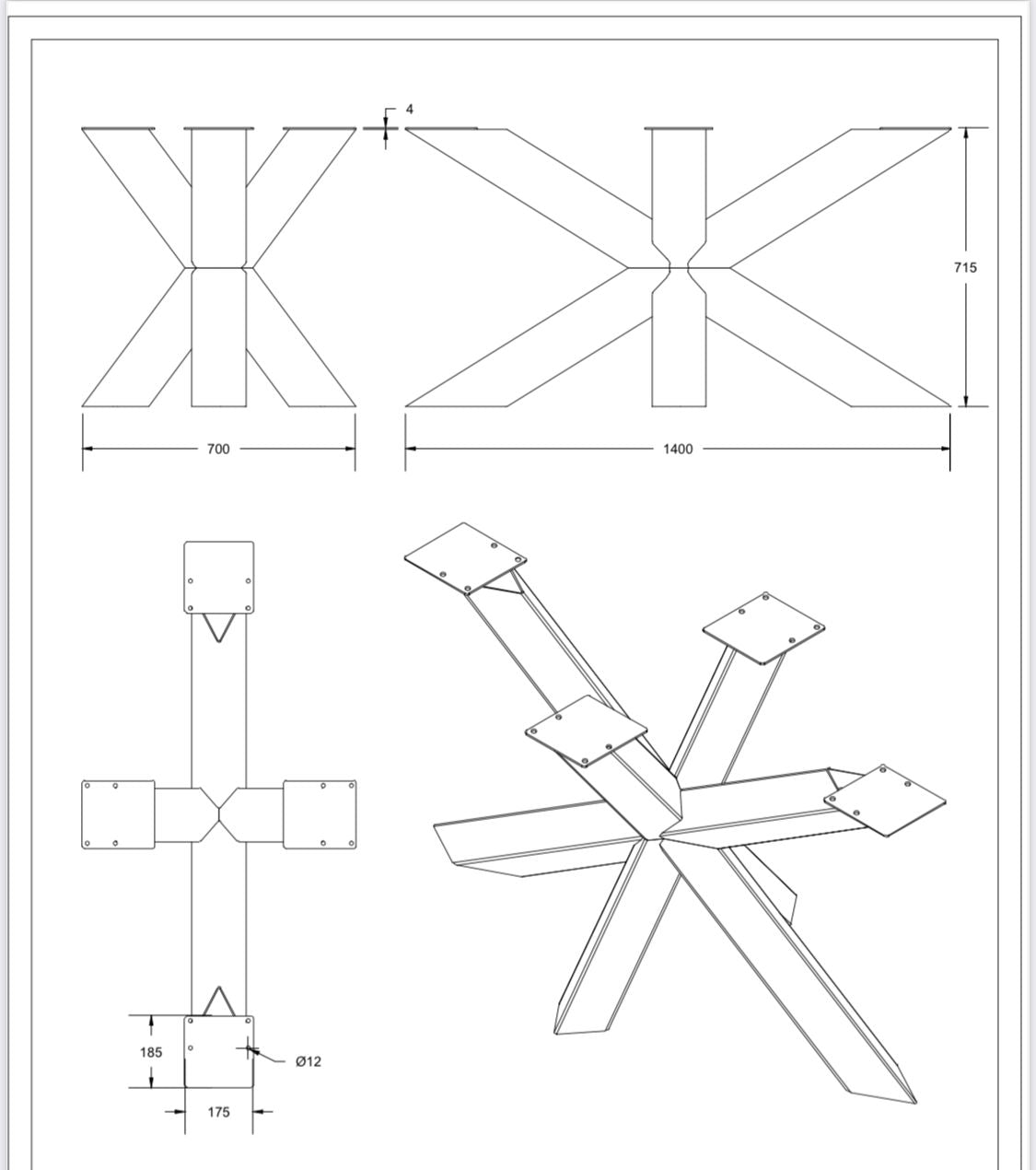 Matrix Middenpoot Diamant 10 x 10 cm - ML025